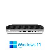 Mini PC HP ProDesk 600 G4, Hexa Core i5-8500T, 8GB, 256GB SSD, Win 11 Home